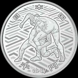 Japan 2020 Olympic Tokyo 1000 Yen Silver WRESTLING Proof coin NEW Limited #1650