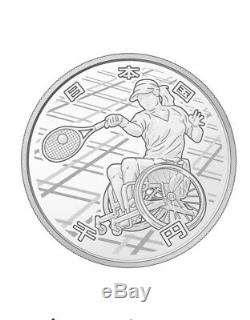 Japan 2020 Olympic Tokyo 1000 Yen Silver wheelchair tennis Proof Coin