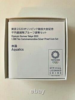 Japan 2020 Tokyo Olympic1000 Yen Silver SWIMMING Proof coin NEW Limited