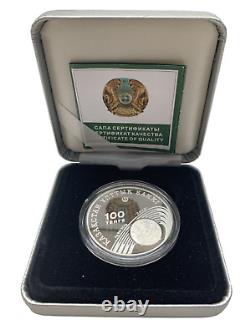 Kazakhstan Silver Coins 4 Rare Balkhash Tiger & Olympic Games Certified Proofs