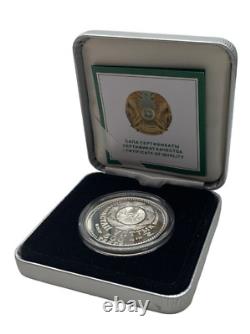 Kazakhstan Silver Coins 4 Rare Balkhash Tiger & Olympic Games Certified Proofs