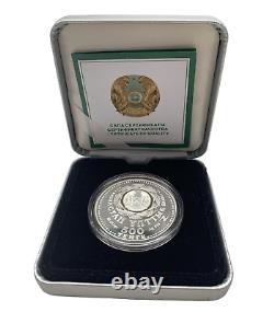 Kazakhstan Silver Coins 4 Rare Balkhash Tiger & Olympic Games Certified Proofs