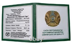 Kazakhstan Silver Coins 4 Rare Balkhash Tiger & Olympic Games Certified Proofs