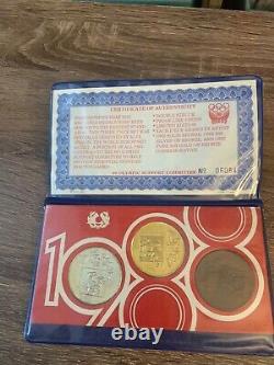 LIMITED 1988 olympic support committee set 3 equestrian coins 24k silver bronze
