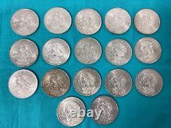 LOT (17) 1968 Mexico 25 Pesos Silver Olympic Coins. 720 Silver AU/UNCS