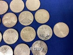 LOT (25) 1972 Germany 10 Deutsche Mark. 625 SILVER Coins Munich Olympic Games