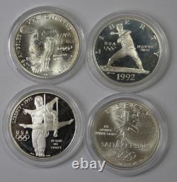 LOT x 4 Modern Commem SILVER $1s 1983, 1992, 1995, & 2002 Olympics PR&UNC