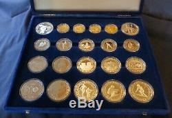 Large Commemorative Gold & Silver Sarajevo/ Los Angeles 1984 Olympics Coin Set
