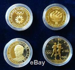 Large Commemorative Gold & Silver Sarajevo/ Los Angeles 1984 Olympics Coin Set
