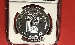 Lebanon-10 Livres Silver Proof Coin, Winter Olympic 1980, Graded By Ngc Pf69 Ucam