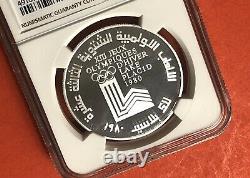 Lebanon-10 Livres Silver Proof Coin, Winter Olympic 1980, Graded By Ngc Pf69ucam. R