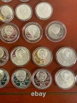 Lot (43) Olympic Silver Coins, 1980 Russia, (20)-10 Rubles & (23)-5 Rubles