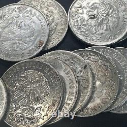 Lot Of 25X Gorgeous 1968 Mexico Silver 25 Pesos Coins. 720 Silver Fine