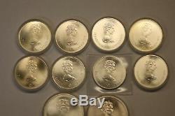 (Lot of 16) 1976 Canadian/Montreal XXI Olympics Comm. SILVER Coins, Uncirculated