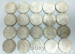 Lot of 20 1968 Mexico 25 pesos Olympic Games Silver Coins AU+ L373