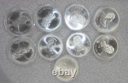 Lot of 9 Canada 1976 Olympic $10 Dollar. 925 Silver Coins 13.0077 ASW