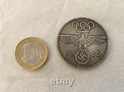 Medal / coin niquel silvered Olympic Games1936 Nazi Germany of the Third Reich