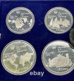 Montreal Canada 1976 Olympics Proof Coin Set 4 Silver Coins Series Vi- 1973 Obv