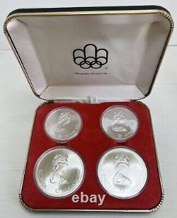 Montreal Canada Olympic 1976 Sterling Silver Coins Issued 1973, Set of 4 UNC