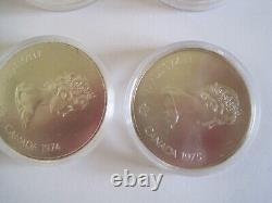 Montreal Olympics Canada Silver Round Coins. 925 Sterling Queen Elizabeth Lot 7