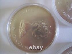 Montreal Olympics Canada Silver Round Coins. 925 Sterling Queen Elizabeth Lot 7