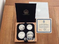 Montreal Silver Proof 1976 Olympic Coins in wood case