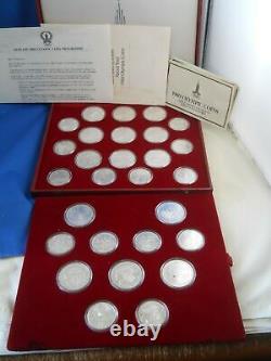 Moscow 1980 Olympics 28 Silver Coin Set In Case