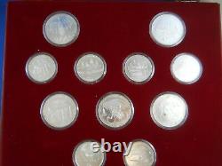 Moscow 1980 Olympics 28 Silver Coin Set In Case