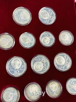 Moscow, Russia 1980 Olympic Proof Silver 28 Coin Set- Original Box/Papers