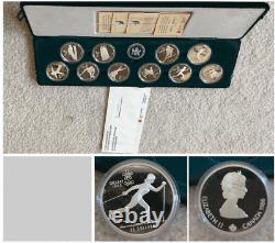 NMIB 1988 CALGARY OLYMPIC WINTER GAMES Sterling Silver 10 Pc Proof Coin Set