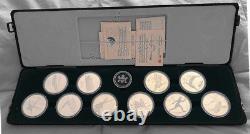 NMIB 1988 CALGARY OLYMPIC WINTER GAMES Sterling Silver 10 Pc Proof Coin Set
