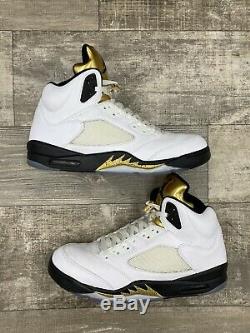Nike Air Jordan 5 V Retro Olympic White Gold Medal Black OG Size 12 136027-133