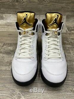 Nike Air Jordan 5 V Retro Olympic White Gold Medal Black OG Size 12 136027-133