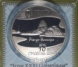 OLYMPICS in PRio de Janeiro 10 UAH Ukraine 2016 Silver 1 Oz Coin, Sport Brazil