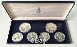 ORIGINAL XXII OLYMPICS MOSCOW 1980 Silver Russia Coins Collection Box Set RARE