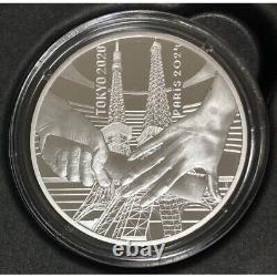 Olympic Games Paris 2024 Silver Official Coin 10 Tokyo Paris Handover