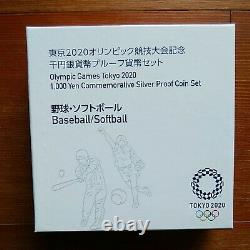Olympic Paralympics Tokyo 2020 Thousand Yen Silver Coin Proof Currency Set of 4