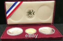 Olympic Three Coin PF Set With$10 Gold, 1984 Silver $ & 1983 Discus Dollar No COA