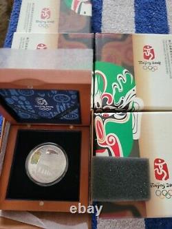 One Complete Selection 2008 Beijing Olympic. 999 Silver Coins 1oz four Coins