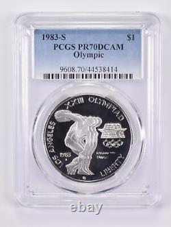 PR70 1983-S DCAM Olympic Disk Commemorative Silver Dollar PCGS