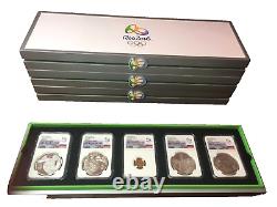 PROMO ENDS TOMORROW 2016- Rio Olympics-All 4 Hard-to-Find series=20 Coins PF70UC