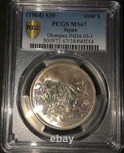Pcgs Ms67 Japan 1964 S39 Olympics 1000y Coin Jnda 03-1 Beautiful Tone