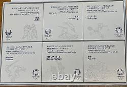 RARE Japan 2020 Olympic Paralympic Game Tokyo 1000 Yen Silver Proof Coin Set 6pc