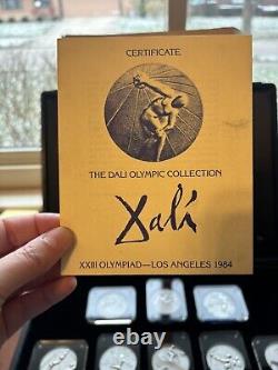 RARE Vintage Dali 1984 Olympic. 999 Silver Coin Set (11)