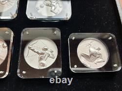 RARE Vintage Dali 1984 Olympic. 999 Silver Coin Set (11)