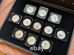 RARE Vintage Dali 1984 Olympic. 999 Silver Coin Set (11)