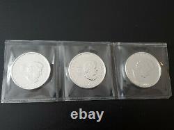 RCM 1 Oz. 9999 Silver Coins Lot of 3 (3 Oz Total) 2008 2009 2010 Olympics Sealed