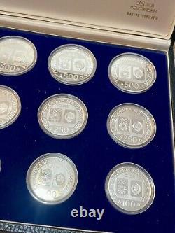 Rare 1984 Olympic Games Silver Proof Mint Coin Set Of 15 Yugoslavia Sarajevo