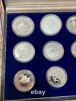 Rare 1984 Olympic Games Silver Proof Mint Coin Set Of 15 Yugoslavia Sarajevo