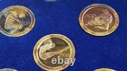 Rare 2008 Beijing Olympics 24K Gold overlay 999 Silver Coin Set of 8 Citi